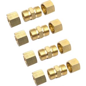 4Pcs 1/2 Inch Compression Fittings,1/2" OD x 1/2" OD Brass Compression Fitting Connectors for Oil, Gas, Water