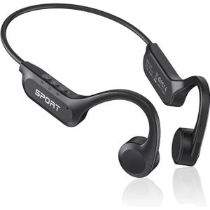 CXK Bone Conduction Headphones Bluetooth 5.3 Open Ear Headphones with Mic, Premium Loud Sound 8Hrs Playtime Bluetooth Headphones, IPX6 Waterproof Sports Headset for Running, Cycling, Walking (Black)