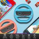 Coolwee Steering Wheel for Nintendo Switch 2 Wheel JoyCons (2025), Racing Wheels for Mario Kart World, Attachment Accessories for Nintendo Switch JoyCon Controllers, 2 Pack (Blue and Red)