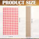 Chumia 2 Pcs Red Gingham Tablecloth Western Cowboy Party Decorations Red and White Checkered Tablecloth Linen Table Runner Disposable Table Cover for Farm Picnic Rodeo Baby Shower Birthday Party Decor