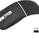 M9 Travel Mouse Compatible for Dell MS700 Portable Mice-Black,Rechargeable Slim Foldable Mouse with USB Receiver Compatible with Laptop, Notebook, Lenovo, MacBook, Chromebook