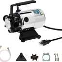 115V 330GPH Self-Priming Transfer Pump, LilMonster Auto Portable Electric Utility Water Pump with Suction Hose Kit,Bright Silver