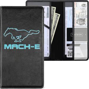 For Mach-E Car Registration and Insurance Holder, Accessories, Artificial PU Leather Registration Holder, Glove Box Document Organizer