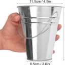 25 Pack 4.5 Inch Mini Metal Buckets, Metal Buckets with Handle, Easter Bucket,Pencil Holder and Flower Pots, Used to Carry, Store, or Even Plant, by GENHAKON.