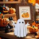 Halloween Ghost Figurine, Resin Cute Finger Ghost Statue, Funny Decor for Halloween Decorations Desk Indoor and Porch Spooky Home Decor (Styl 5)
