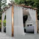 BONZER Waterproof Sheer Outdoor Curtains for Patio - 2 Panels Grommet Indoor Voile Curtains for Living Room, Bedroom, Porch, Pergola, Cabana,54 x 84 inch, Cloud Grey