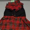 Kuoser Dog Classic Red Plaid Dress for Small Medium Dogs, Puppy Bowknot Tutu Dress with D-Ring Buckle, Cute Pet Vest Dog Princess Skirt for Wedding Holiday Party Photography Medium