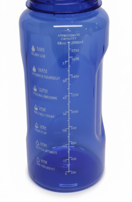 Water Bottle Made with Material Derived From 50% Plastic Waste (using ISCC certified mass balance), 68 OZ, Wide Mouth