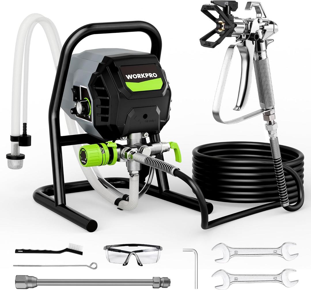 WORKPRO 700W Airless Paint Sprayer, 2900PSI High Efficiency Thinning-Free Electric Paint Sprayer with Extension Rod, Paint Sprayer for Home Interior, Exterior, Furniture, Fence & Ceilings