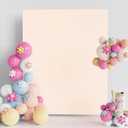 Fomcet Beige Spandex Arch Cover, 6.6FT x 5.2FT, Includes 1 x Square Arch Stand Cover, Widely Used for Weddings, Parties, Baby Shower, Anniversary, Stretchy Fabric, Reusable, Foldable