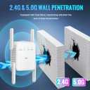 WiFi Extender Signal Booster for Home WiFi Booster 1200Mbps | Dual Band 5GHz & 2.4GHz Covers Up to 2150 Sq.Ft & 35 Devices, Ethernet Port with Four Antennas