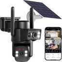BEENOCAM Dual Lens Solar Security Cameras Wireless Outdoor, 2.4g & 5g WiFi, 360 View Pan/Tilt Home Security Camera with 6MP Color Night Vision/Motion Detection/Spotlight Alarm/2-Way Audio (Black)