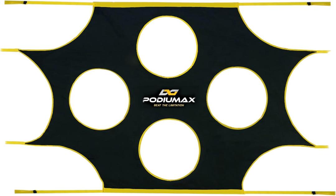 PodiuMax Soccer Goal Target Net with 10 Scoring Zones, Compatible with All 8'x6'/ 12'x6'/ 14'x7' Soccer Goals