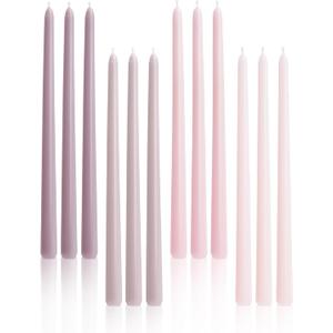 Viyffo 12 Inch Purpel Taper Candles Set of 12 Unscented Smokeless Long Tall Tapered Candle for Candlesticks Sticks Wedding Home Decor Dinner (Purple)
