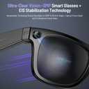 AI Smart Glasses for Men Women, 800w Anti-Shake Camera Glasses, Real-Time Translation, Ai Object Recognition, Bluetooth Audio, Voice Assistant, IP67 Waterproof, Blue Light Glasses for Android and IOS