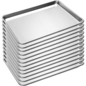 BIEAMA 12 Pack Half Size Baking Sheet Pan Aluminum Commercial Pan for Oven Freezer Bakery Hotel Restaurant 18" 13"