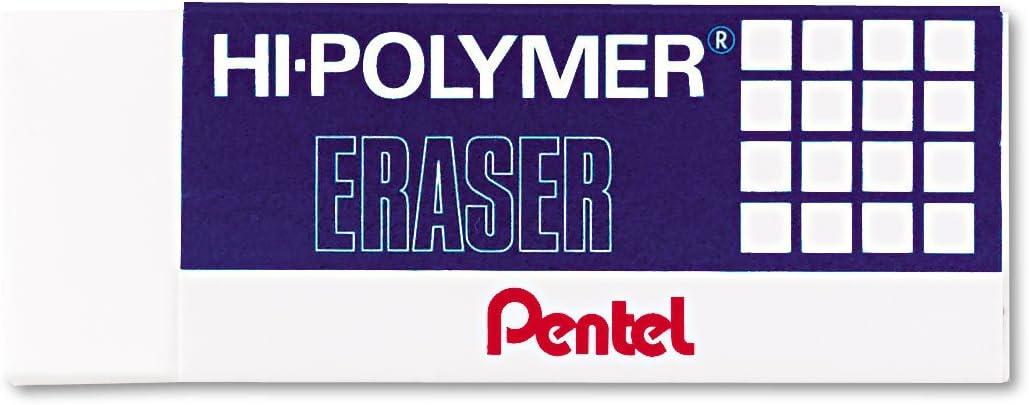 Pentel ZEH10BP3K6 Hi-Polymer Block Eraser, White, 3/Pack