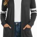 Lightweight Cardigan for Women Long Sleeve Sweater Office (M)
