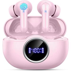 Bluetooth 5.4 Earbuds, 2026 Wireless Headphones 3D-Stereo Deep Bass Ear Bud, 4 ENC Noise Cancelling Mic, 40+Hrs USB-C Earphones, IP-X7 Waterproof Headset Sport Gym Workout for Laptop Pad Android iOS