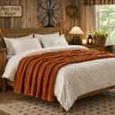 50x70 Inch Rust Throw Blanket - Soft & Fluffy Fleece, Cute & Aesthetic, Perfect for Sofa, Couch, Chair, Bed, Living Room & Bedroom, All-Season Use, Plush & Cozy Decorative Fall Blanket
