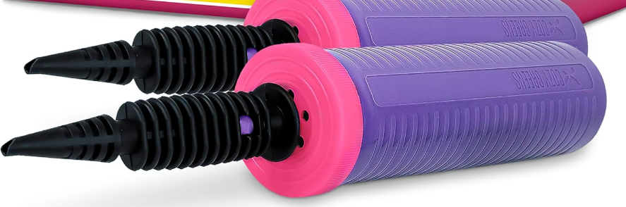 Balloon Pump Hand Held, Inflator Air Pump for Balloons - 4Way Dual Action, 4Pack: Friends can Help - Easy to Use, 100% Lifetime Satisfaction - Sturdy Ballon Inflator Pump