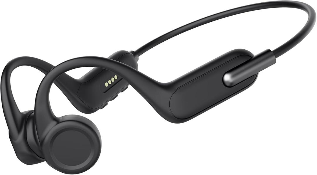 Bone Conduction Headphones, Wireless Open-Ear Sports Headphones, Bluetooth 5.3 Wireless Sports Headphones with Mic, Waterproof Earphones for Running, Cycling, Workout, Gift (Black)