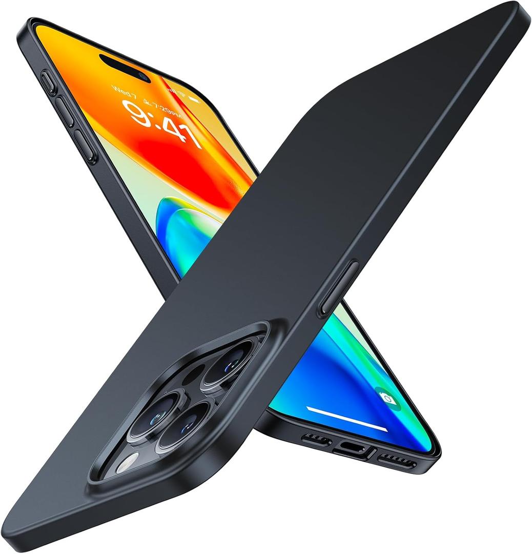 TORRAS Slim Fit Designed for iPhone 15 Pro Max Case 6.7 inch, Ultra-Thin 15 Pro Max Case 2023, Lightweight Hard PC Cover Phone Cases for iPhone 15 ProMax Case Matte Black, OriginFit
