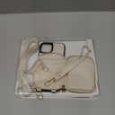 Keallce Case for iPhone 14 6.1'' Case Wallet, Crossbody Zipper Purse with RFID Blocking Card Slots Kickstand, Detachable Lanyard & Handstrap Flip Folio Leather Phone Cover for iPhone 14, Beige