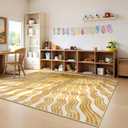 Hedlive Boho 8x10 Area Rugs, Sun Print Soft Washable Rugs 8x10 Rug for Living Room Nursery, Ultra-Thin Non-Slip Kids Rug Large Carpet for Playroom Bedroom Classroom(8x10ft,Gold/Multi)