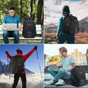 LIWAG Laptop Backpack, Black, 55L Capacity, TSA Friendly, USB Charging Port, Anti-Theft, Night Light Reflective, Comfy & Durable, Suitable for Travel
