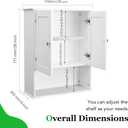 Bathroom Cabinet Wall Mounted Over Toilet Storage Cabinet 20x28 Inch White Wood Wall Space Saver Medicine Cabinets for Bathroom Storage with Adjustable Shelf, 2 Doors, Soft Hinge, 8x20x28 In