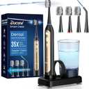 Electric Toothbrush with Water Flosser Combo, Compact 3-in-1 Flossing Toothbrush, 40000 VPM Sonic Brushing,11oz Easy-Clean Detachable Tank, Space-Saving Care for Sensitive Braces,30-Day Battery
