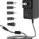 TKDY 24V 1.5A 36W AC/DC Power Supply Adapter Cord, 100-240V to 24 Volt with 5 Interchangeable Tips, Compatible with LED Strip Lights, Light Diffuser, Speakers and More (Not for Charging)