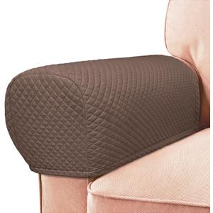 Roytub Stretch Couch Arm Covers, Breathable Armrest Cover for Sofas and Chairs Armrest Cover Keep Home Clean, Scratch-Resistant Sofa Arm Covers Protect and Decorate Your Sofa(Large, Chocolate, 2PCS) (L - 23"(D)  7.8(W)  9.5(H))
