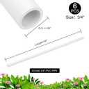 6Pcs 3/4 Inch PVC Pipe 34"(2.83FT) Long Sch40 Industrial Pipes for Home DIY, Greenhouse, Garden, Farm, Workshop, Furniture Grade, White (0.75" x 34"L)