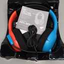 PDP Gaming LVL40 Airlite Stereo Headset for Nintendo Switch/Lite/OLED - Wired Power Noise Cancelling Microphone, Lightweight Soft Comfort On Ear Headphones (Mario Neon - Red & Blue)
