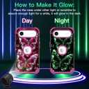 LONTECT for iPhone Air Case 3 in 1 Shockproof Heavy Duty Rugged Hard PC+Soft Silicone Full Body Protective Cover Girls Women Case for Apple iPhone 17 Air 2025, Glow in The Dark Fuchsia Red