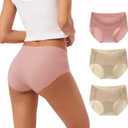 INNERSY Women's Seamless No Show Hipster Panties Invisible Light Underwear 3-Pack (Large, Nude Dip)
