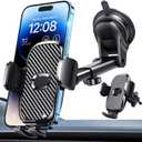 Car Phone Holder[Military-Grade 360Suction Cup]Phone Holders for Your Car Universal Accessories Air Vent Dashboard Windshield Phone Mount Automotive Cradles Fit for Dash Mounting Kits iPhone