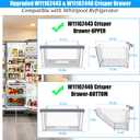 UPGRADED W11162443 Refrigerator Drawer & W11162446 Whirlpool Crisper Drawer Compatible with Whirlpool Fridge Drawer Replacement Parts WRS325SDHZ05 WRS315SDHM01 WRS555SIHZ03 Crisper Bins Drawer,2 Pack