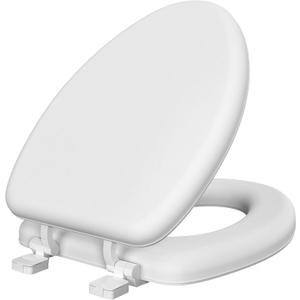 Padded Toilet Seat, Soft Cushioned Vinyl Seat, Elongated, White