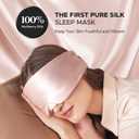 LitBear Silk Sleep Mask for Side Sleeper, Eye Mask Sleeping for Women Men 100% 22 Momme Pure Mulberry Silk, Face-Hugging Padded Eye Cover for Sleeping with Adjustable Band (Pink)