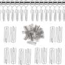 UrbanRed 60 PCS Strong Stainless Steel Pinch Pleat Curtain Hooks, Makes Pinch Pleated Curtains and Drapes for Three Standard Windows, 4 Prongs Pleated Tape Curtain Drapery, Curtain Pin Hooks