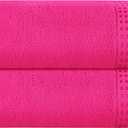 GLAMBURG Ultra Soft 3 Pack Cotton Towel Set, Contains a Bath Towel 28x55 inch, a Hand Towel 16x24 inch & a Wash Coth 12x12 inch, Ideal Everyday use, Compact & Lightweight - Hot Pink