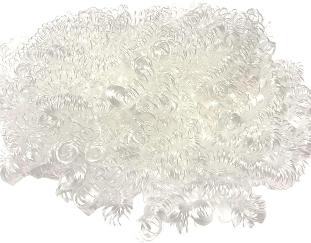 Linpeng Crafts, Curly, Doll Making Supplies, Clown Hair 2oz, White