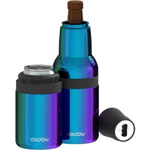 Asobu Frosty Beer Holder 2 Go Vacuum Insulated Double Walled Stainless Steel Beer Can and Bottle Cooler with Beer Opener, Bpa Free, Fits Standard 12oz Bottles, Gift for Beer Lovers (Green Ocean) Asobu Frosty Beer Holder 2 Go Vacuum Insulated Double Walled Stainless Steel Beer Can and Bottle Cooler with Beer Opener, Bpa Free, Fits Standard 12oz Bottles, Gift for Beer Lovers (Green Ocean)