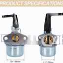 696065 697422 Carburetor Compatible with B & S 110402 110412 215369 5HP 5.5HP 6HP 6.5HP 7HP Tiller Engine Carb with Mounting Gaskets Kit and 491588S Flat Air Filter Cartridge