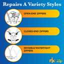 FixNZip Small Black Nickel Zipper Repair Kit | Universal No-Sew Slider Replacement for Pants, Skirts, Fine Garments, and Handbags | Instant and Reusable Zipper Repair Tool | Sizes 1-4