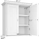 ChooChoo Bathroom Wall Cabinet, Over The Toilet Space Saver Storage Cabinet, Medicine Cabinet with 2 Door and Adjustable Shelves, Cupboard