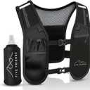 Running Vest with Water Bottle  Lightweight, Breathable Designed Reflective Hydration Vest with 6 Pockets  Adjustable Running Backpack for Men & Women, Ideal for Marathon (Medium-Large)